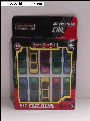 Kutulu 10'lu Mini Metal Araba